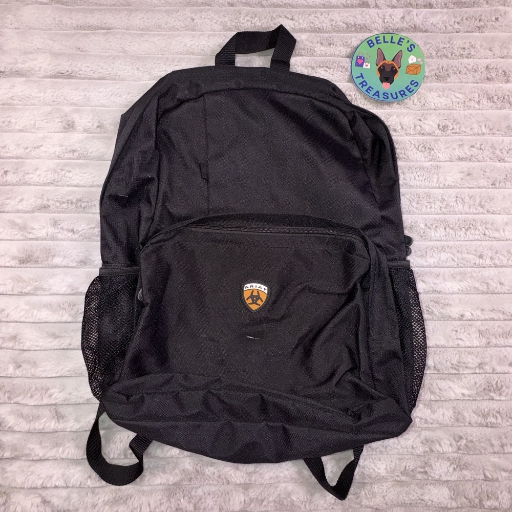 Ariat 2‎ Pocket Laptop Pouch Backpack Black Classic Black Logo